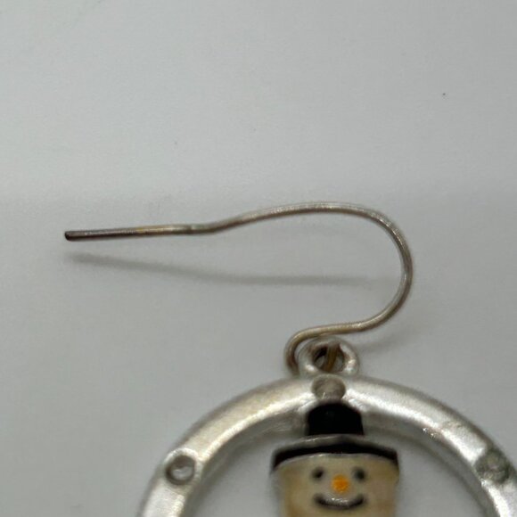 Vintage Kenneth Cole Snowman Earrings Pierced Silver-Tone Holiday Rhinestones - Picture 13 of 16